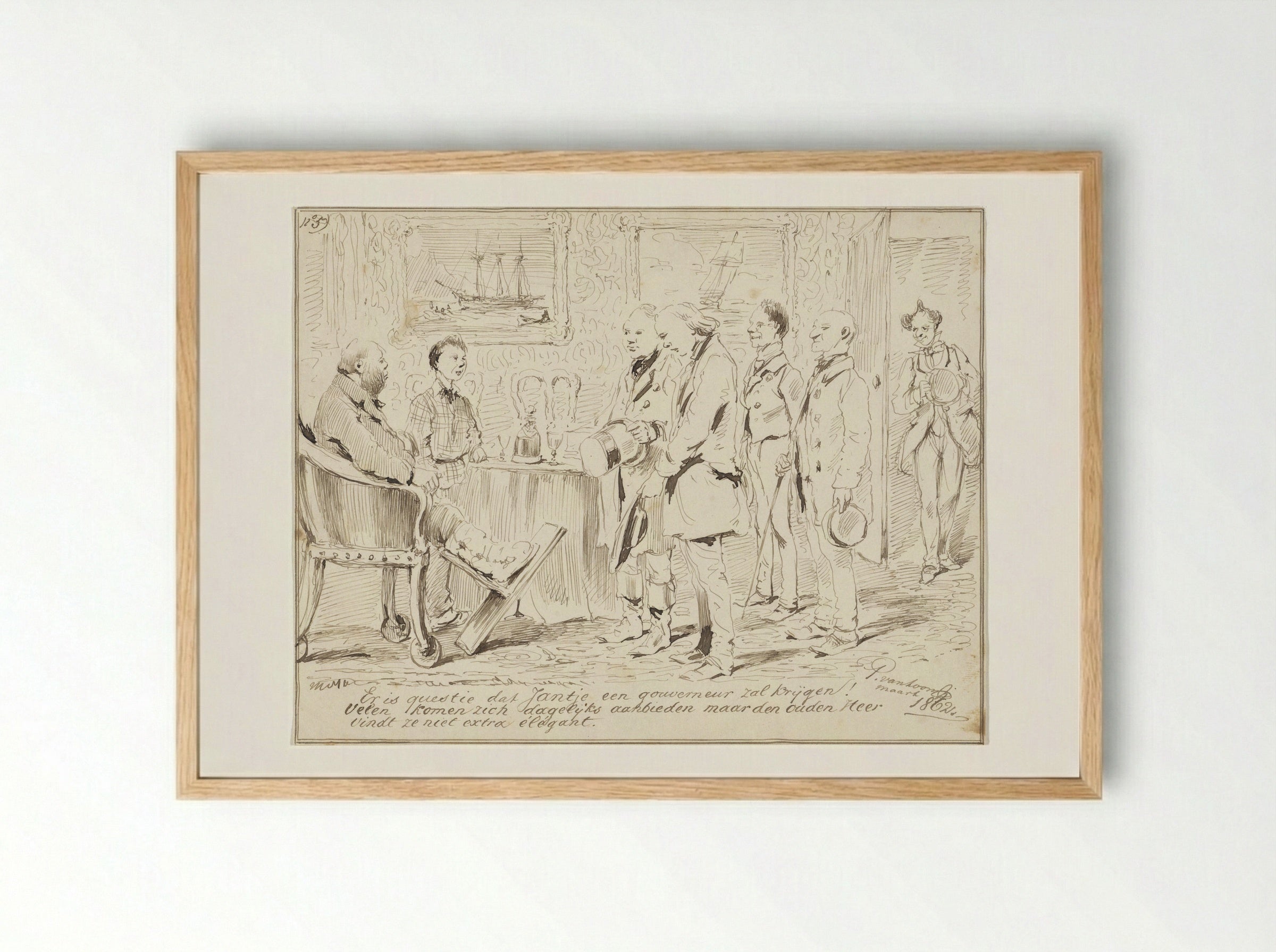 Verhaal van de jongen Jantje, nr. 5 - Pieter van Loon - Framed Print Wood