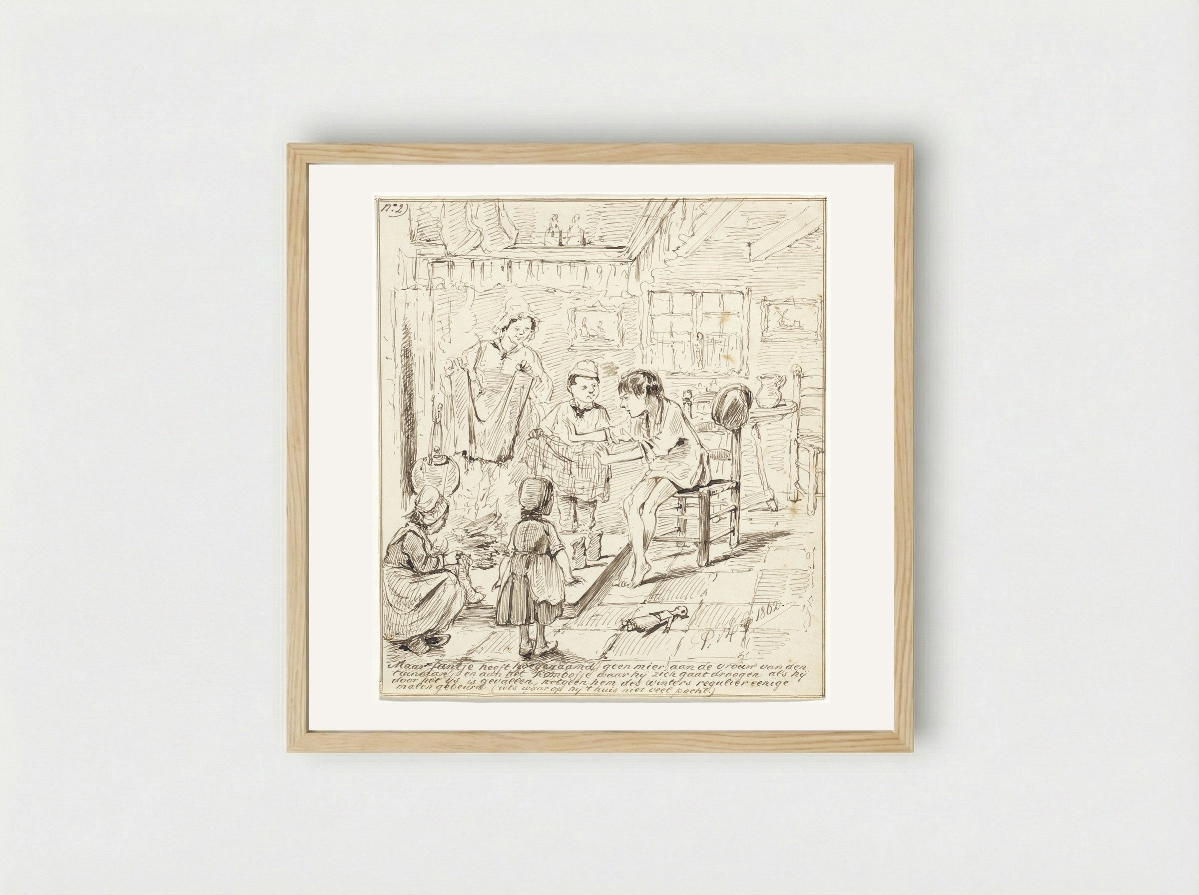 Verhaal van de jongen Jantje, nr. 2 - Pieter van Loon - Framed Print Wood
