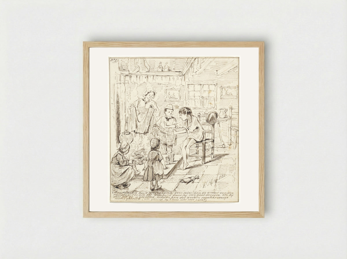 Verhaal van de jongen Jantje, nr. 2 - Pieter van Loon - Framed Print Wood