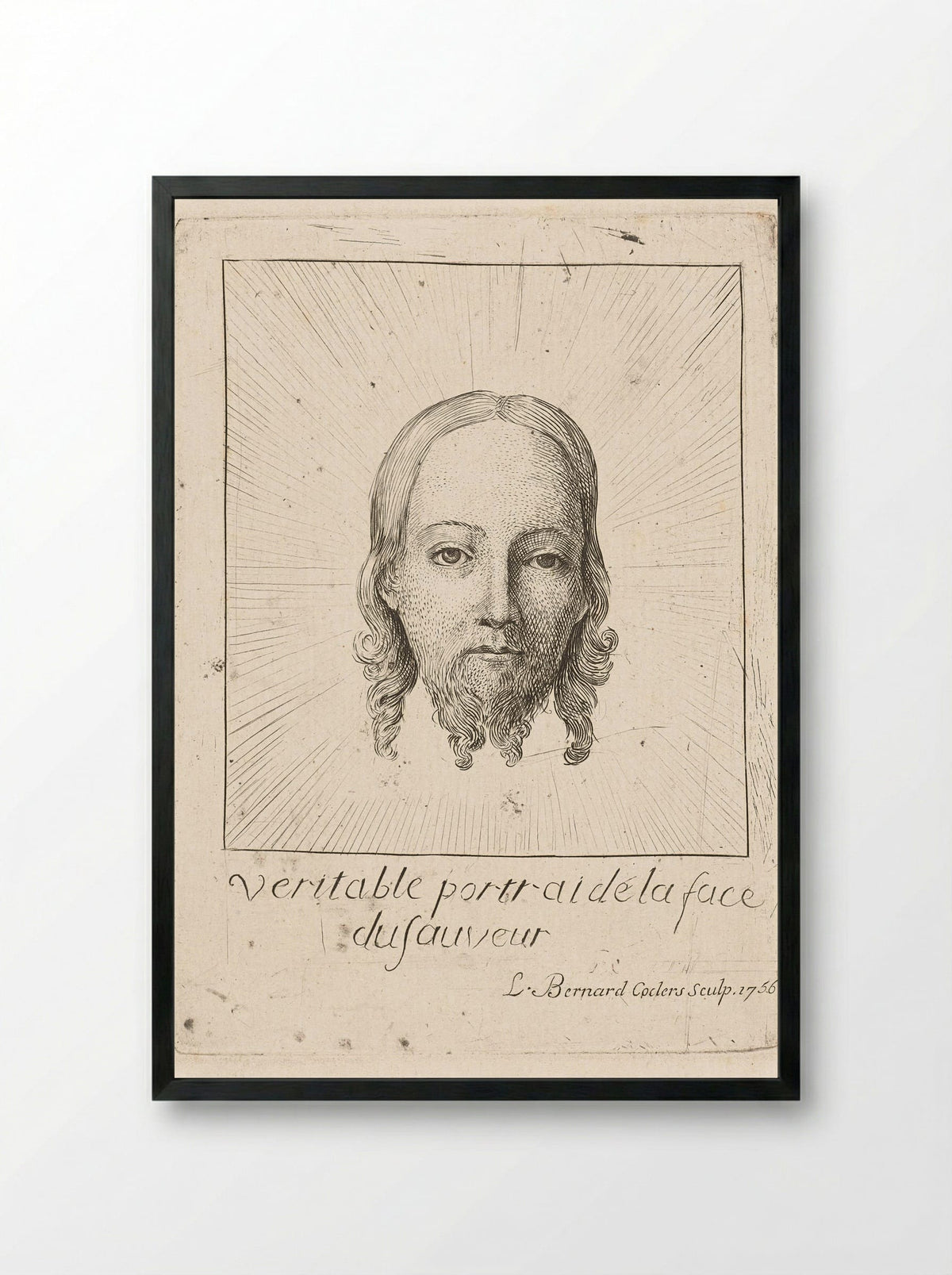 Veritable portrait de la face du sauveur - Louis Bernard Coclers - Framed Print Black