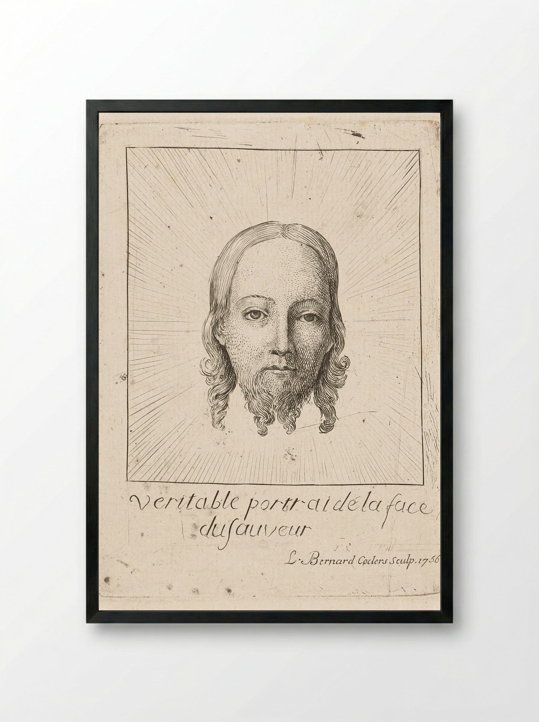 Veritable portrait de la face du sauveur - Louis Bernard Coclers - Framed Print Black