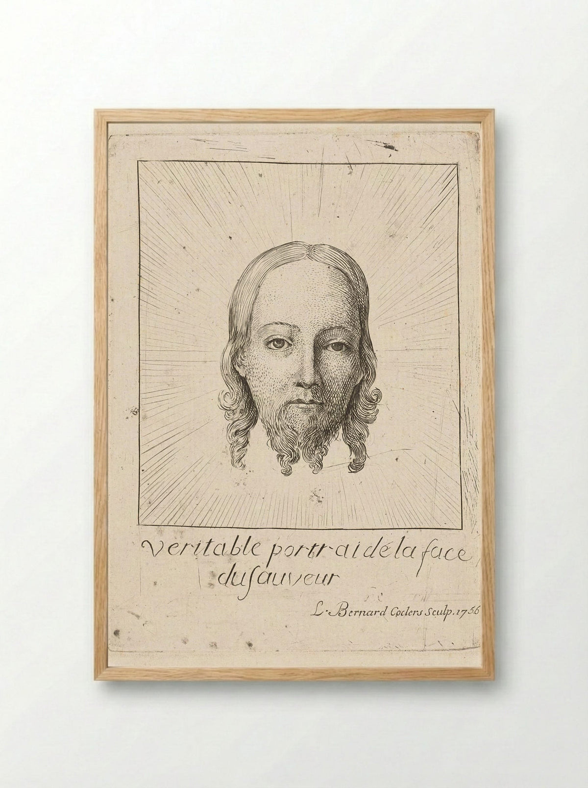 Veritable portrait de la face du sauveur - Louis Bernard Coclers - Framed Print Wood