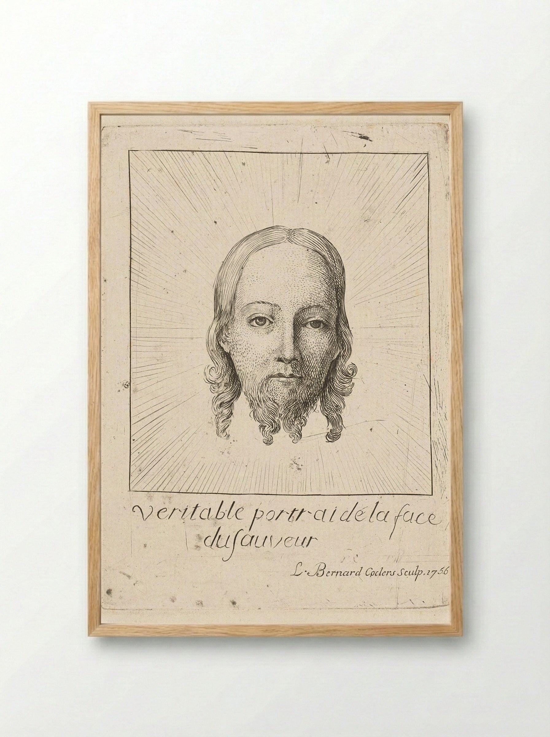 Veritable portrait de la face du sauveur - Louis Bernard Coclers - Framed Print Wood
