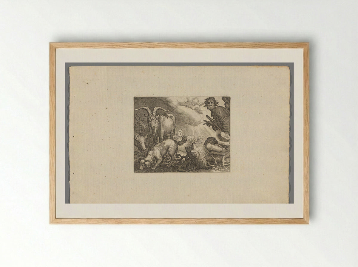 Verkondiging aan de herders - Boëtius Adamsz. Bolswert - Framed Print Wood