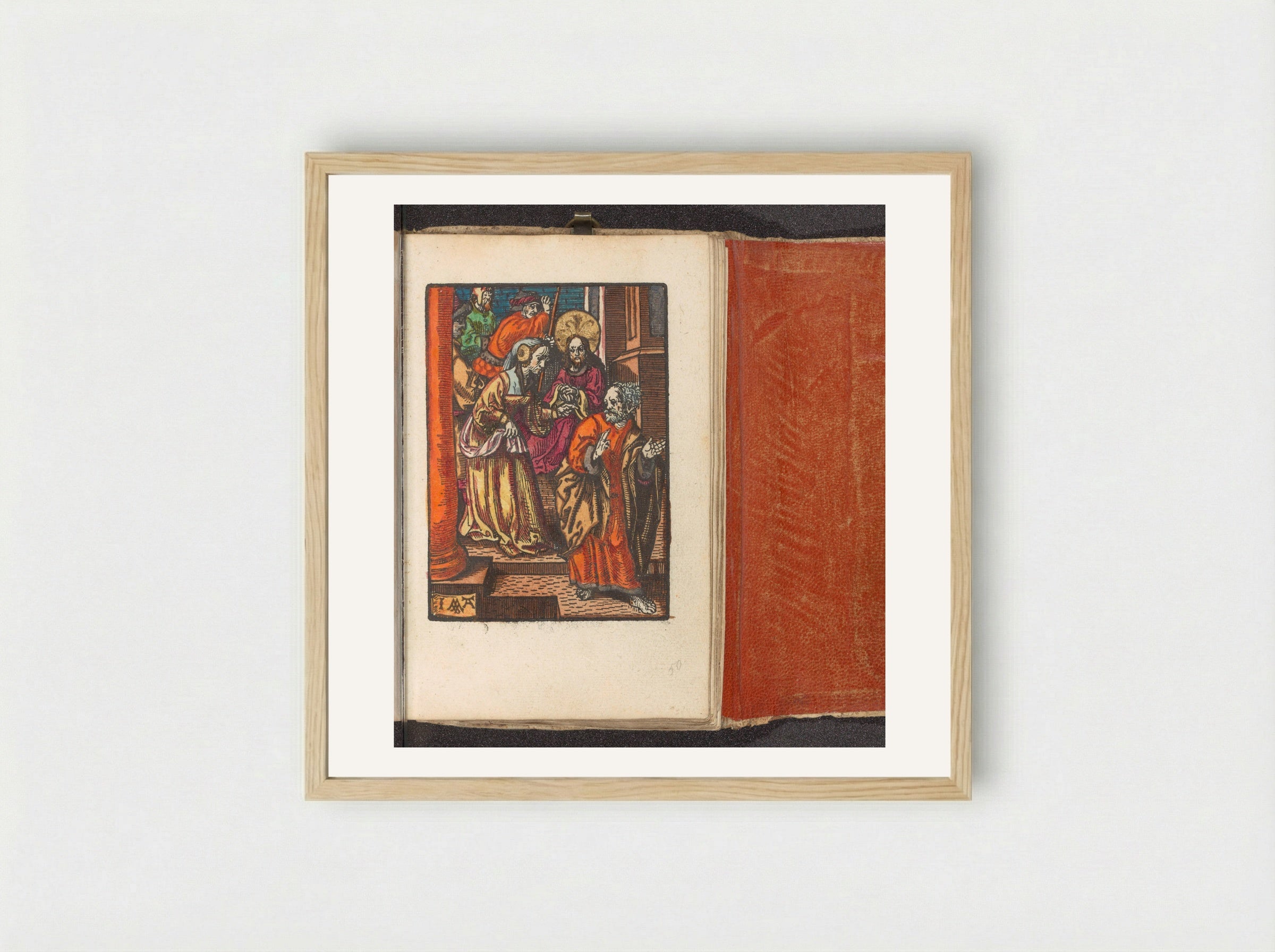 Verloochening van Petrus - Doen Pietersz. - Framed Print Wood