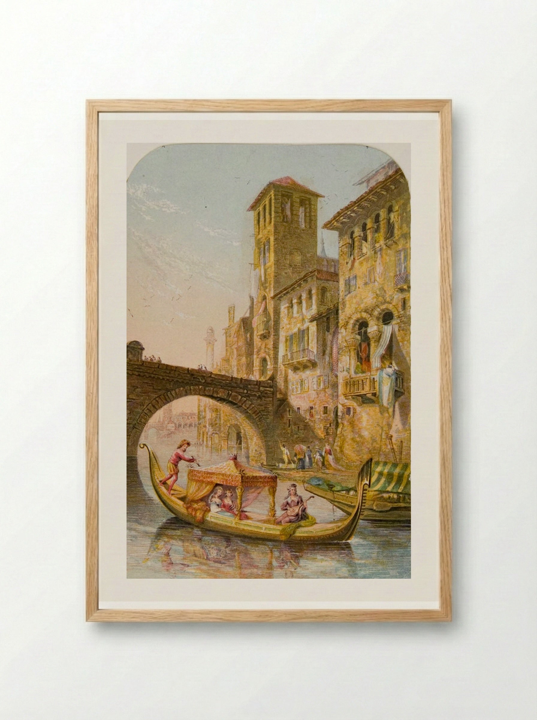 Verona (Evening Scene) - George Baxter - Framed Print Wood