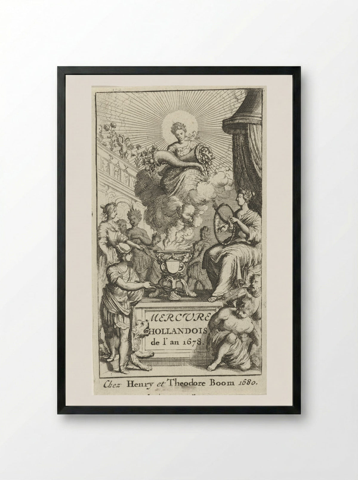 Verschijning van de gepersonifieerde overvloed - Jan Luyken - Framed Print Black