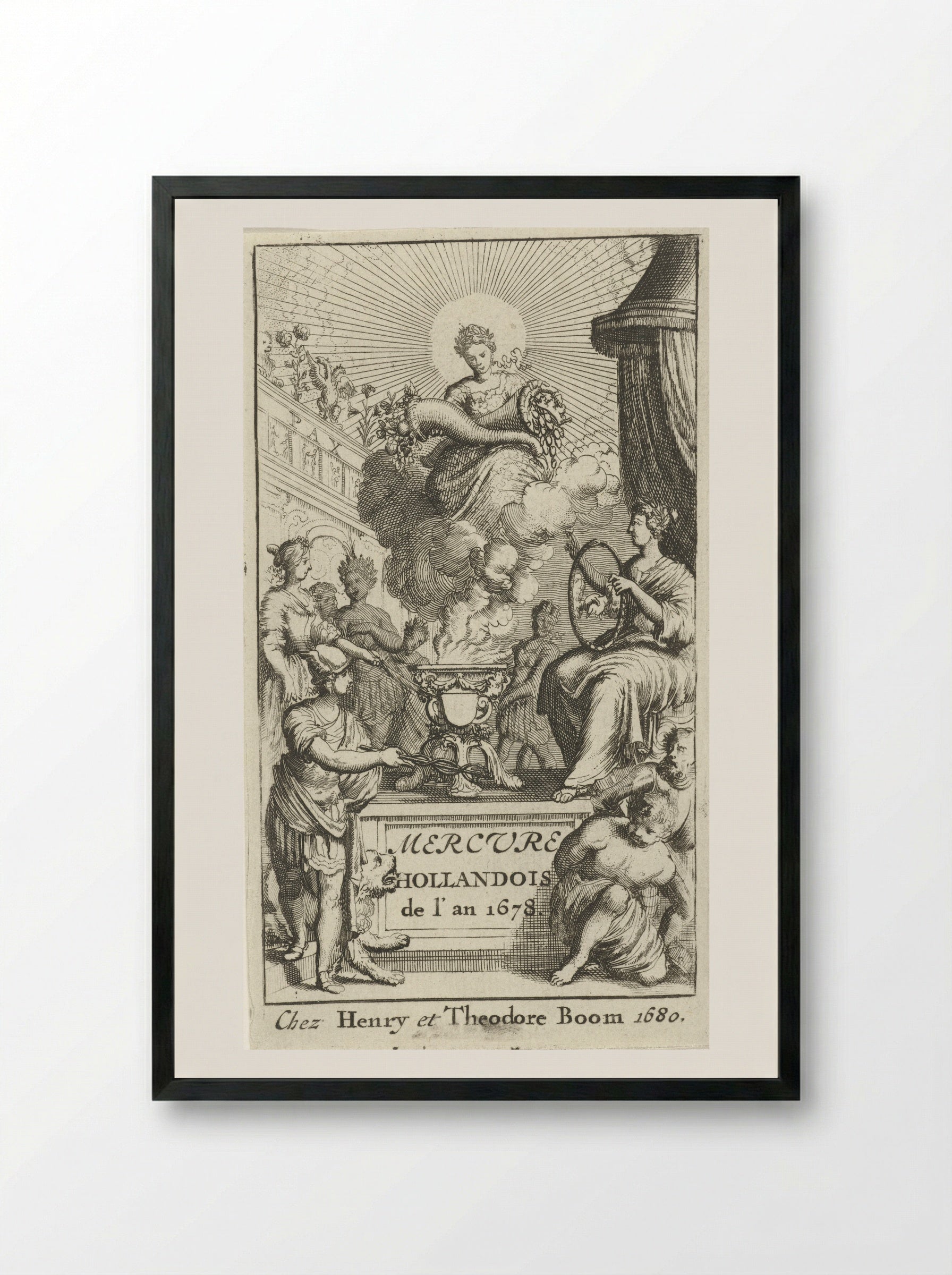 Verschijning van de gepersonifieerde overvloed - Jan Luyken - Framed Print Black