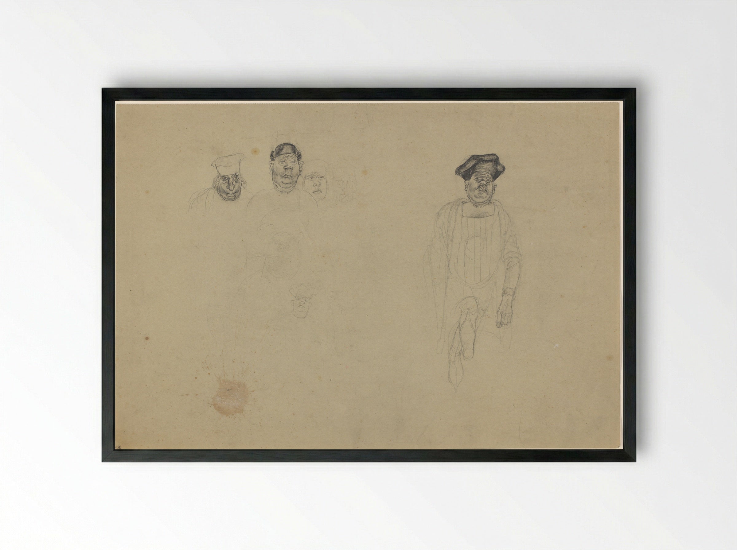 Verschillende figuren met hoeden - Henk Henriët - Framed Print Black