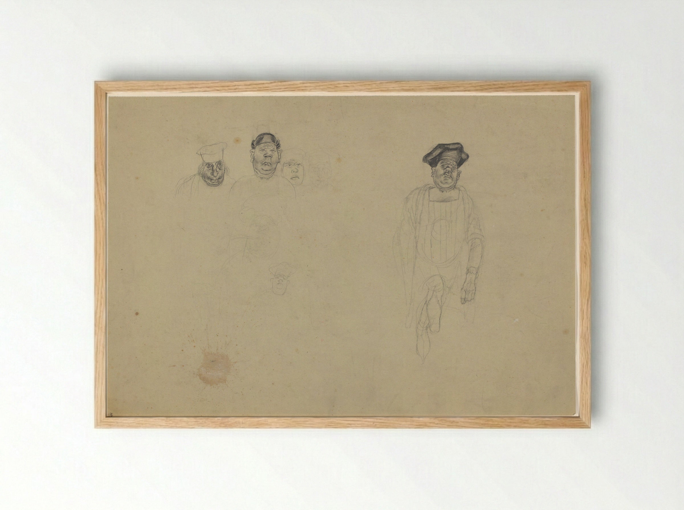 Verschillende figuren met hoeden - Henk Henriët - Framed Print Wood
