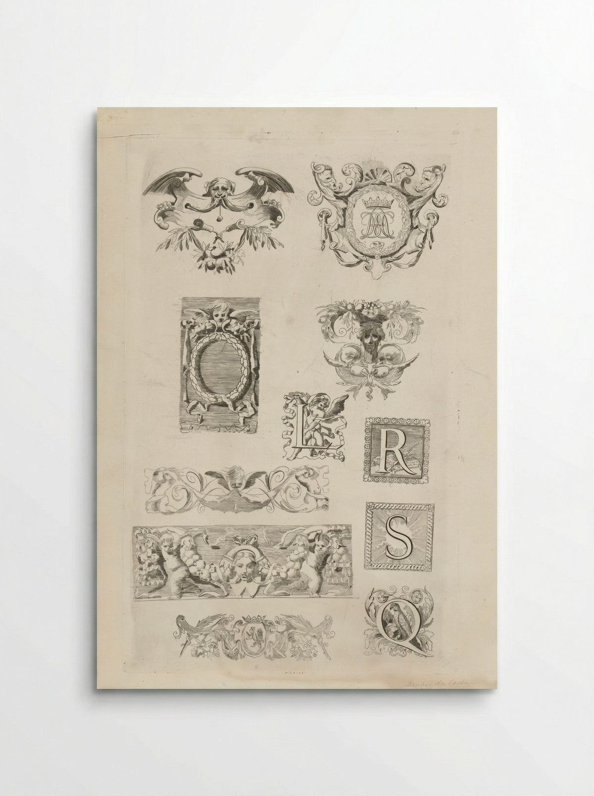 Verschillende ornamentele ontwerpen - Samuel Henri Mendes da Costa - Poster