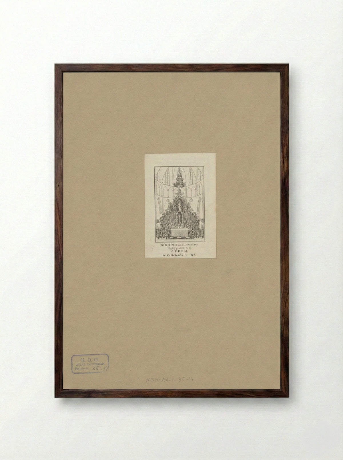 Versierd altaar van de Onze Lieve-Vrouwekerk te Amsterdam - Anonymous - Framed Print Dark Wood