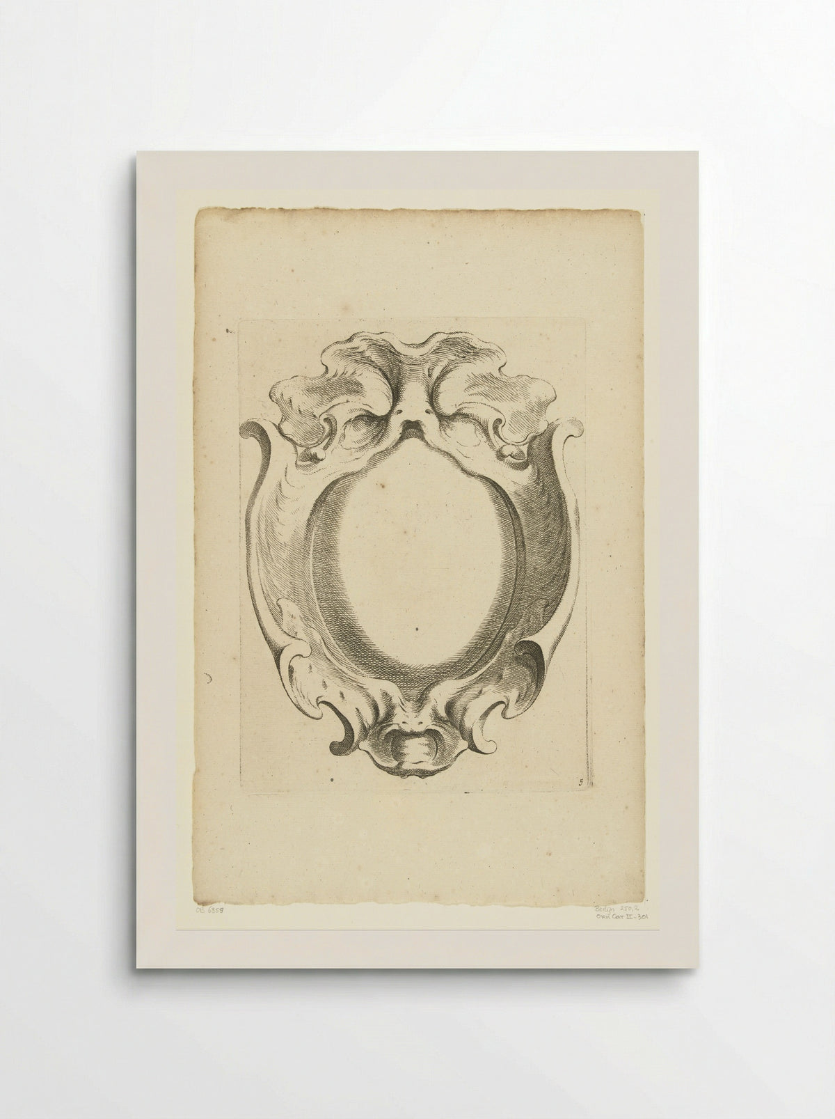 Verticale kwabcartouche met masker - Johannes Lutma - Poster