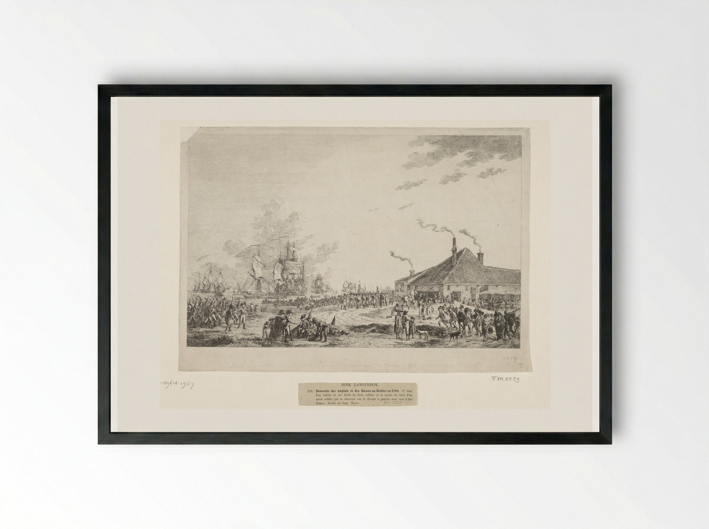 Vertrek van de Engelse en Russische troepen uit Den Helder, 1799 - Joannes Bemme - Framed Print Black
