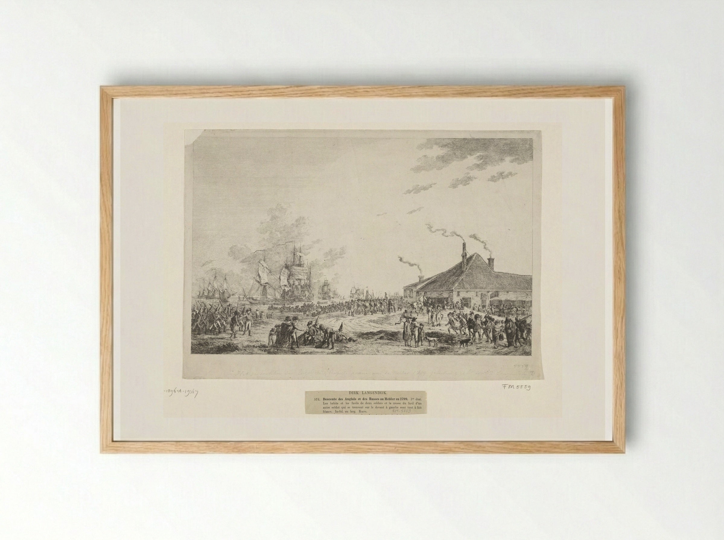 Vertrek van de Engelse en Russische troepen uit Den Helder, 1799 - Joannes Bemme - Framed Print Wood