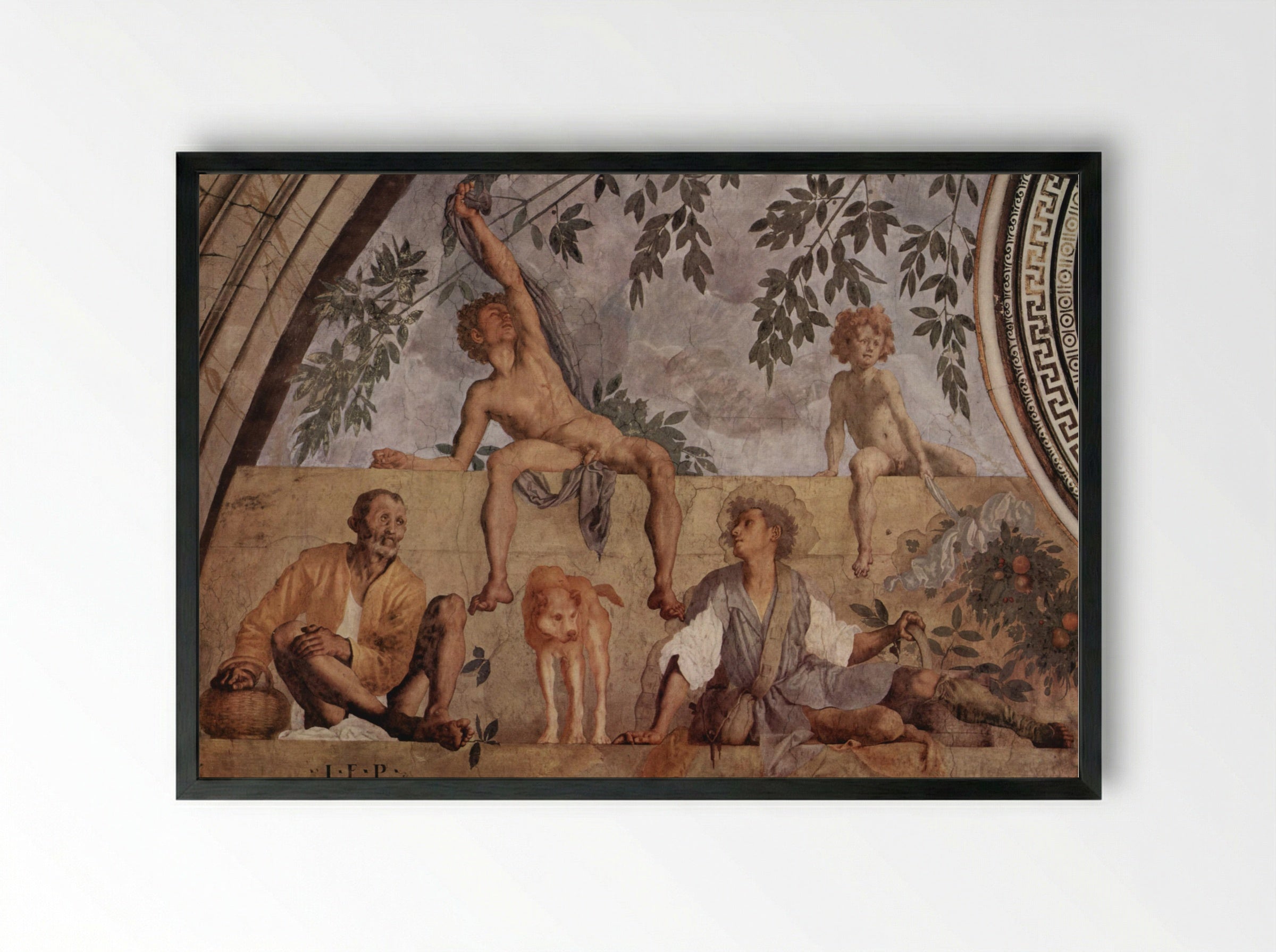 Vertumnus and Pomona - Jacopo Pontormo - Framed Print Black