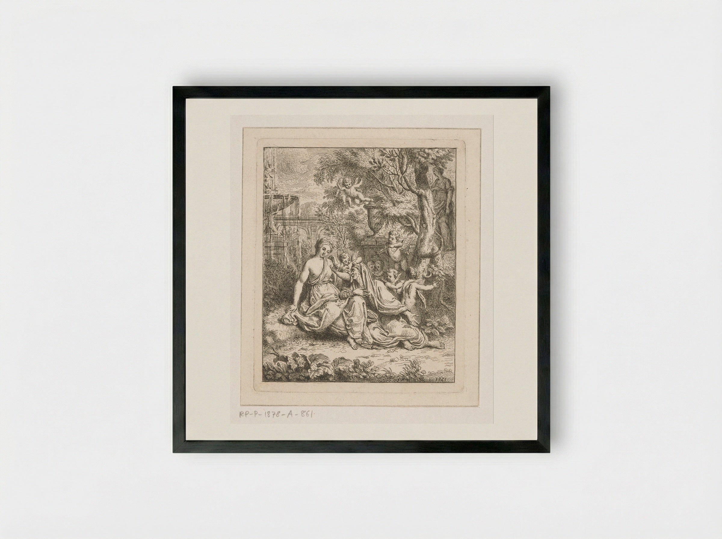 Vertumnus and Pomona - Louis Fabritius Dubourg - Framed Print Black