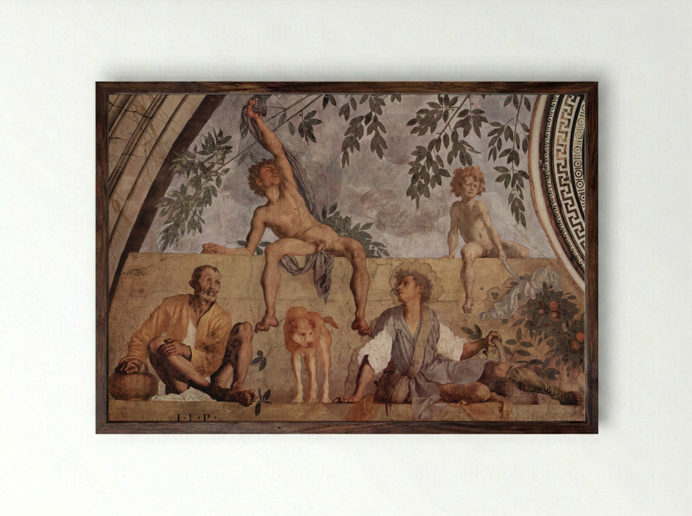 Vertumnus and Pomona - Jacopo Pontormo - Framed Print Dark Wood