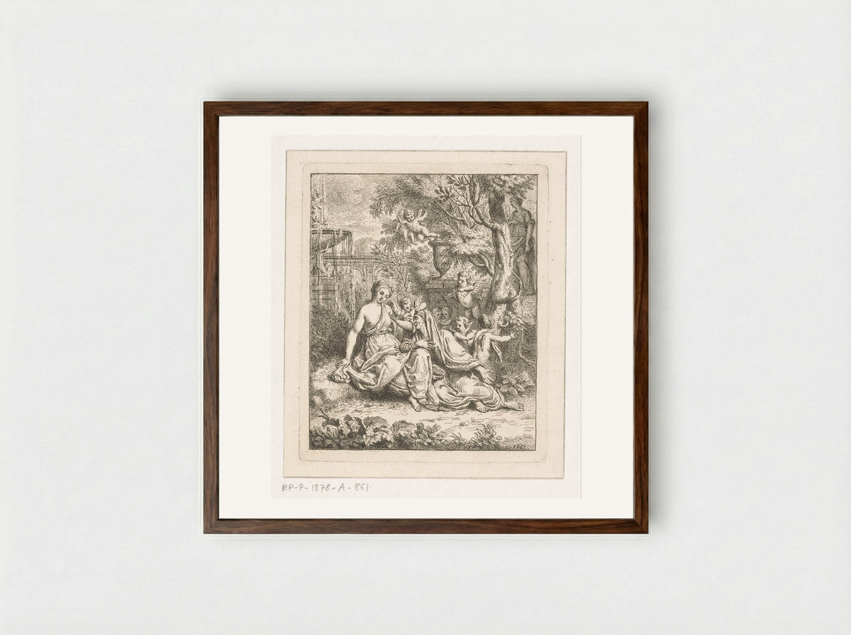 Vertumnus and Pomona - Louis Fabritius Dubourg - Framed Print Dark Wood