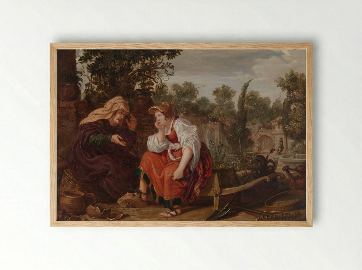 Vertumnus and Pomona - Jan Tengnagel - Framed Print Wood