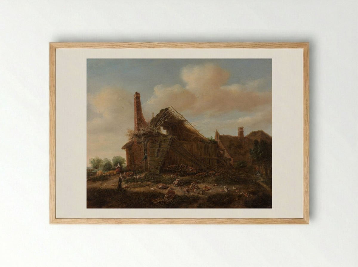 Vervallen boerderij (Dilapidated Farmhouse) - Emanuel Murant - Framed Print Wood
