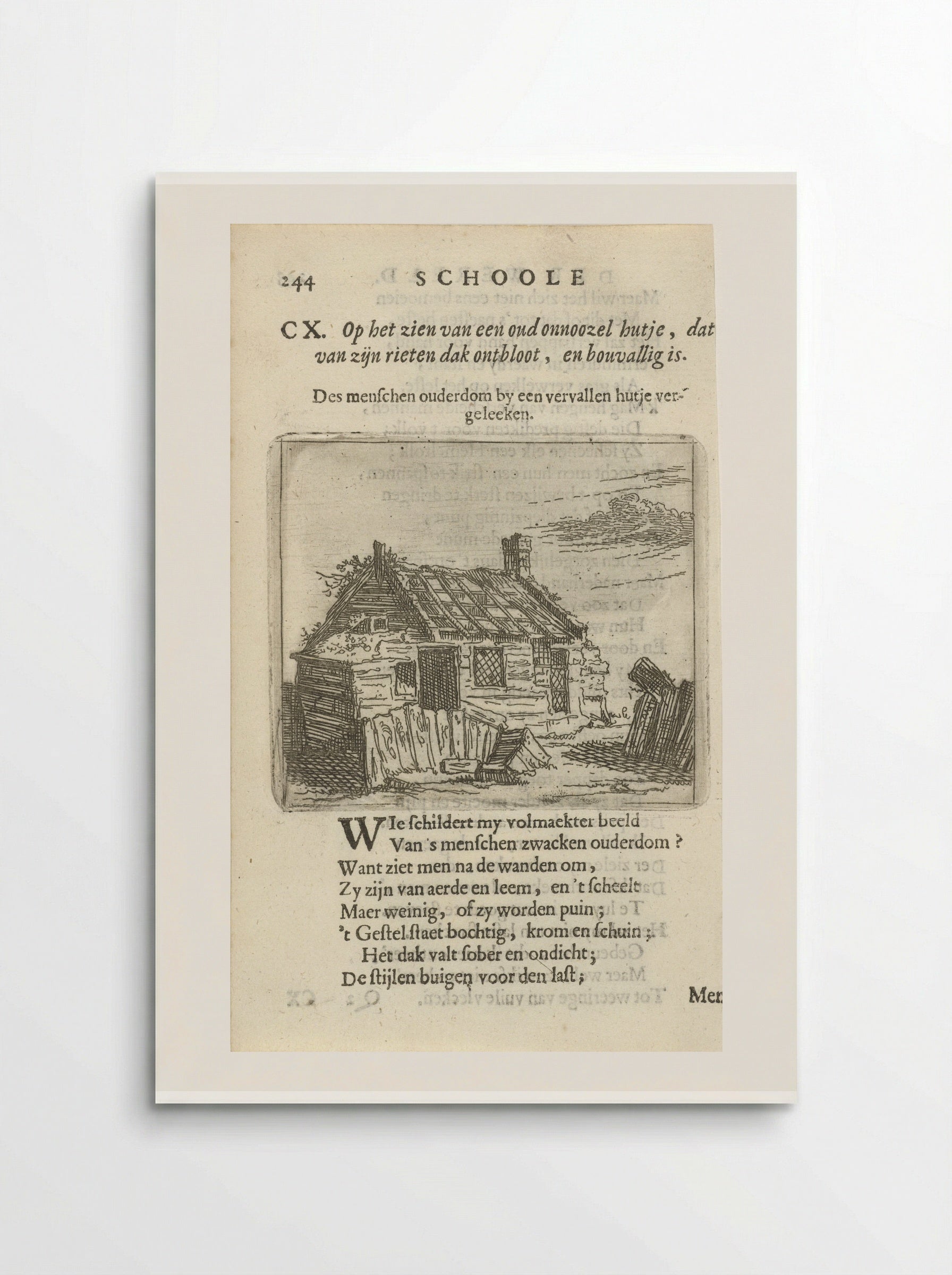 Vervallen huis (Dilapidated Cottage) - Arnold Houbraken - Poster