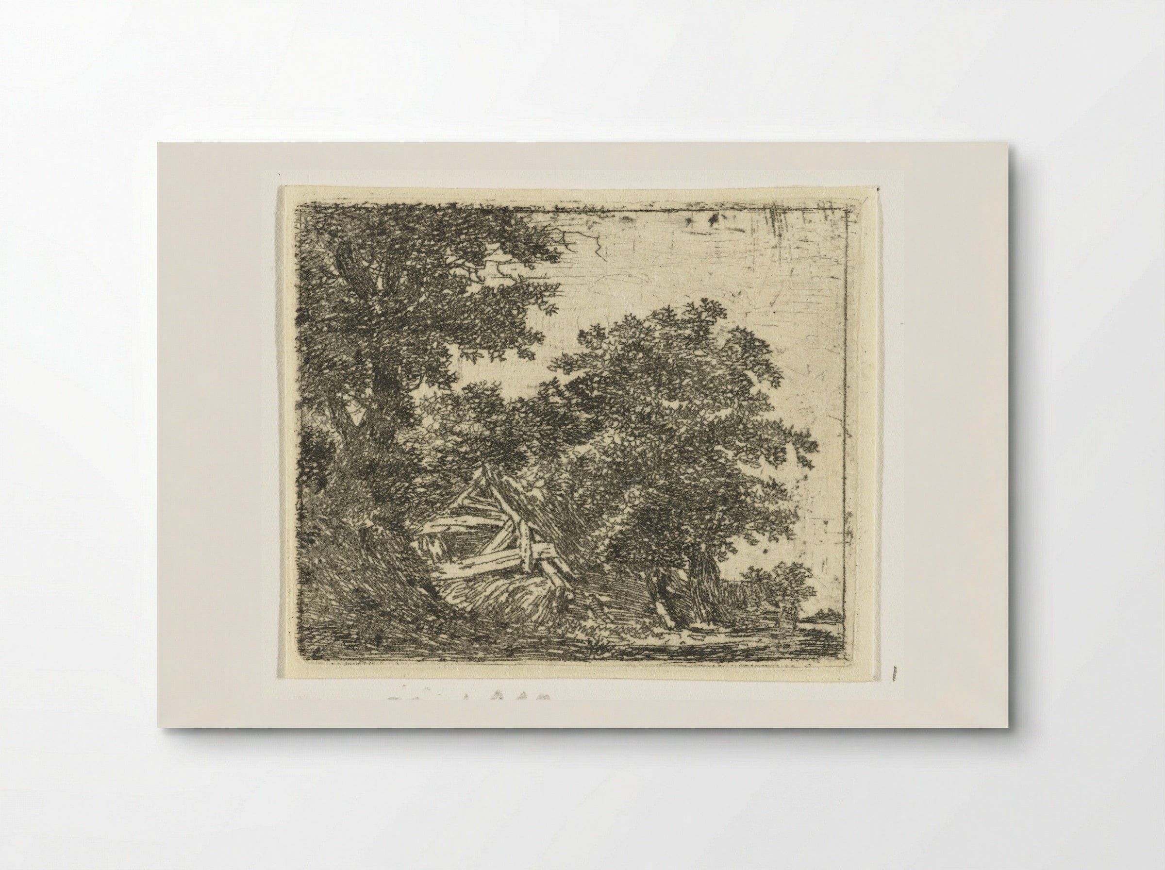 Vervallen hut in bos - Hermanus van Brussel - Poster