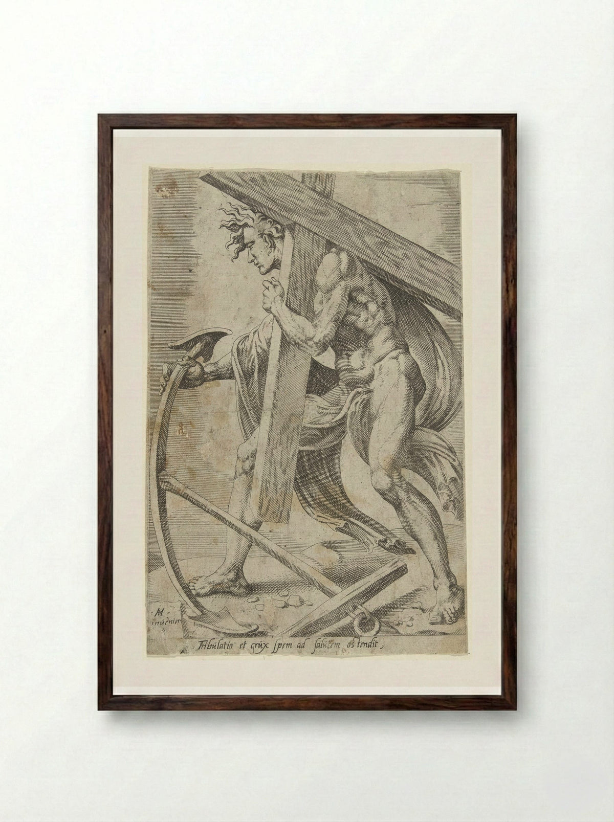 Vervolging veroorzaakt hoop op verlossing - Dirck Volckertsz. Coornhert - Framed Print Dark Wood