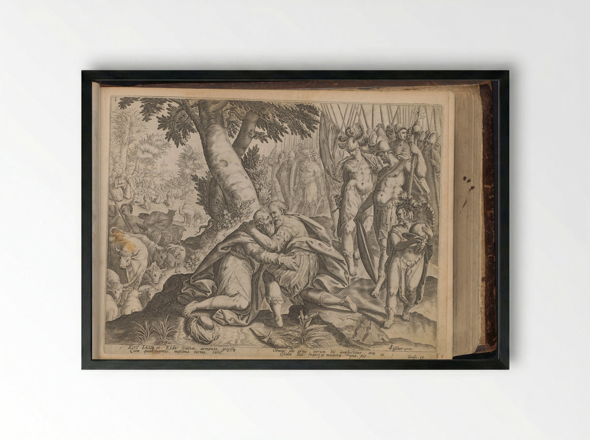 Verzoening van Jakob en Esau - Jan Philipsz Schabaelje - Framed Print Black