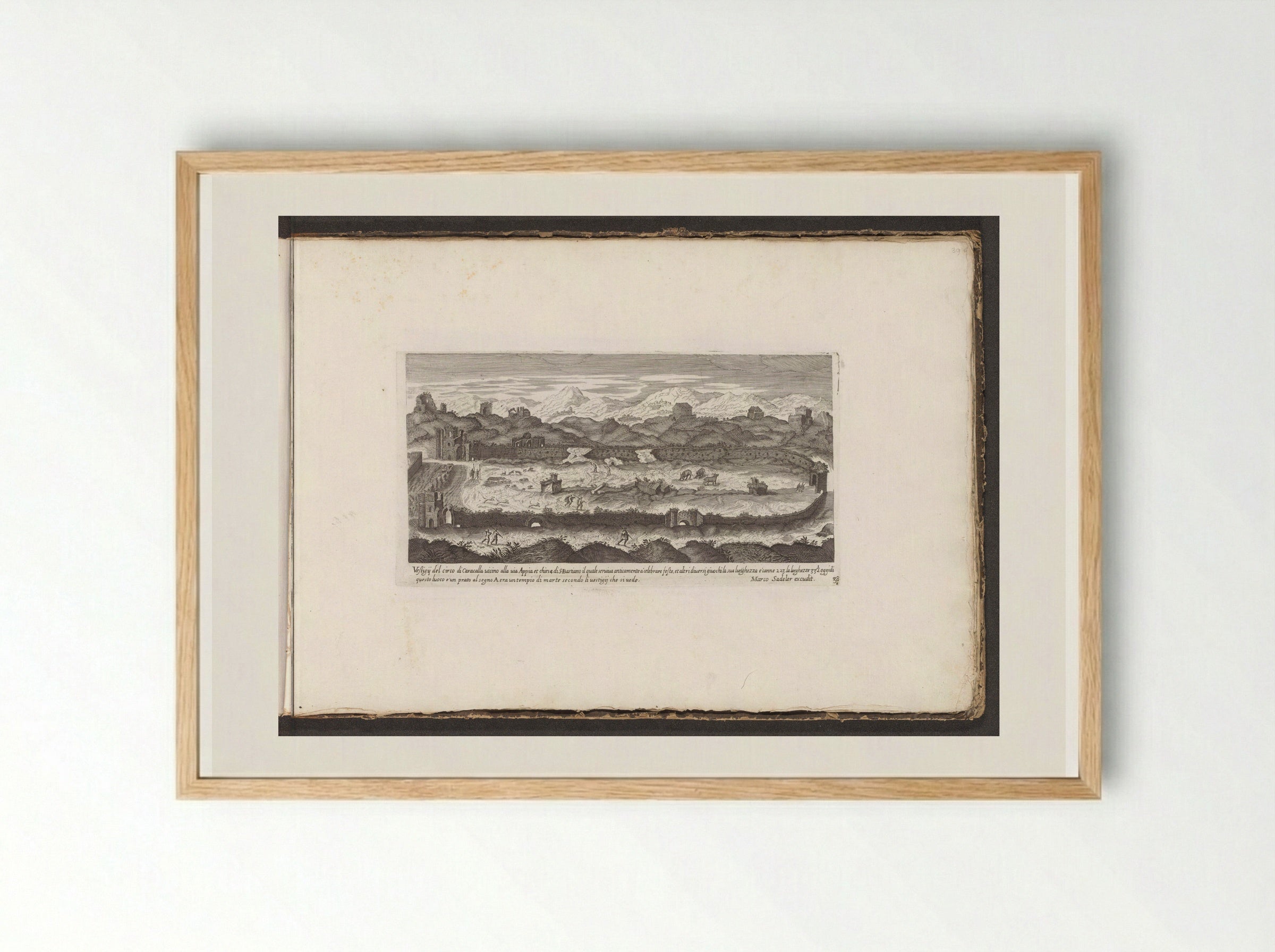 Vestigii del circo di Caracalla - Giovanni Giacomo de' Rossi - Framed Print Wood