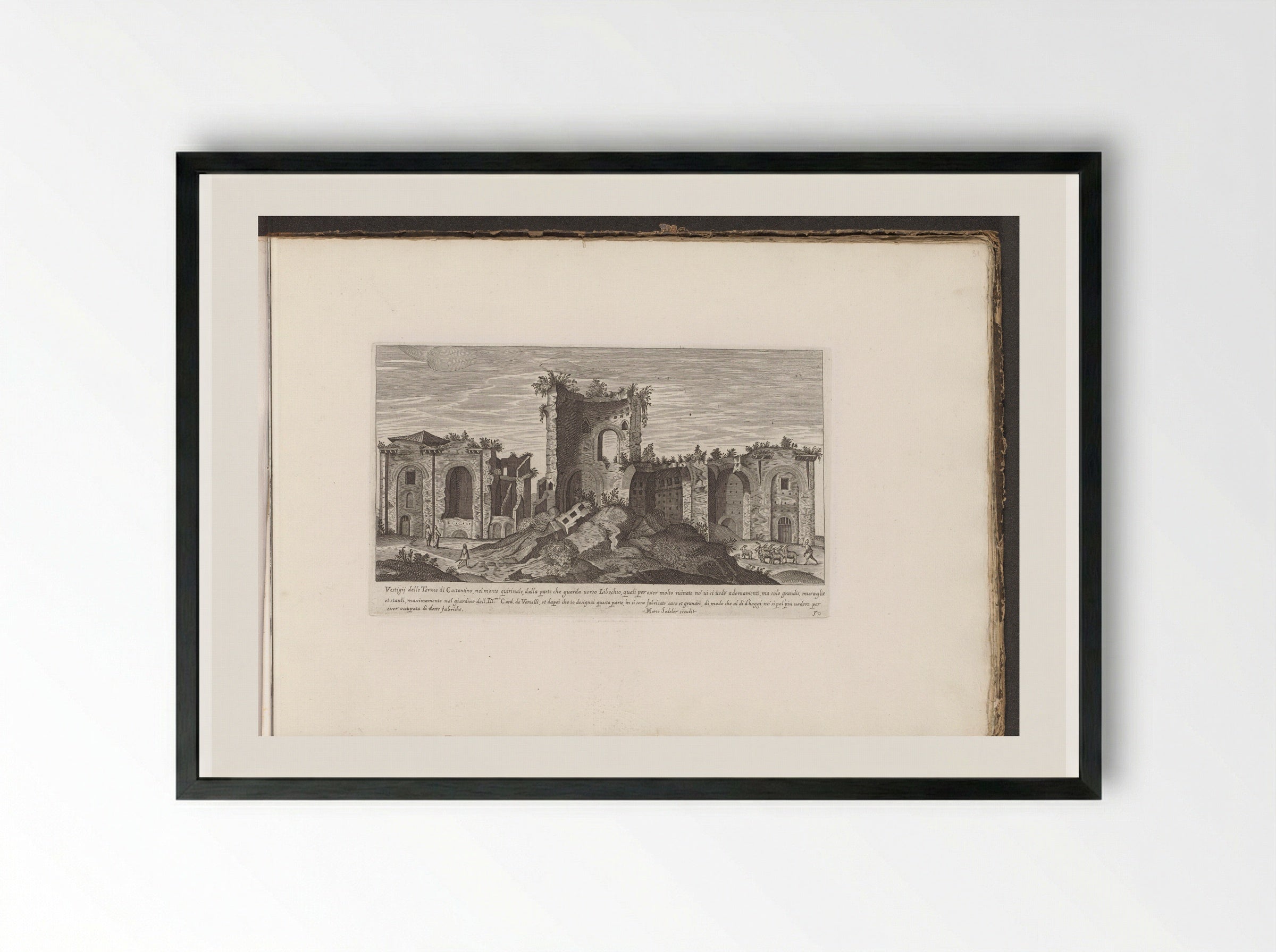 Vestigij delle Terme di Costantino - Giovanni Giacomo de' Rossi - Framed Print Black