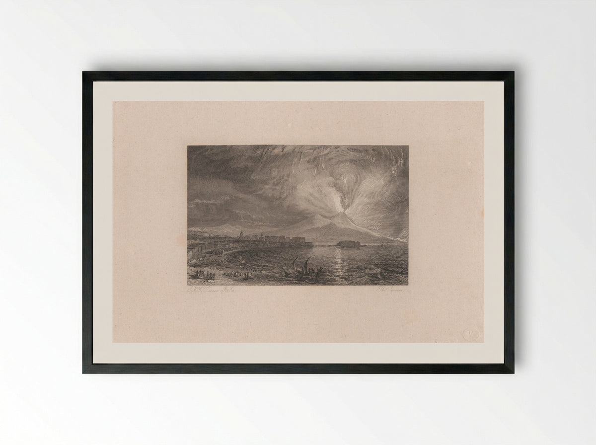 Vesuvius in Eruption - Thomas Jeavons - Framed Print Black