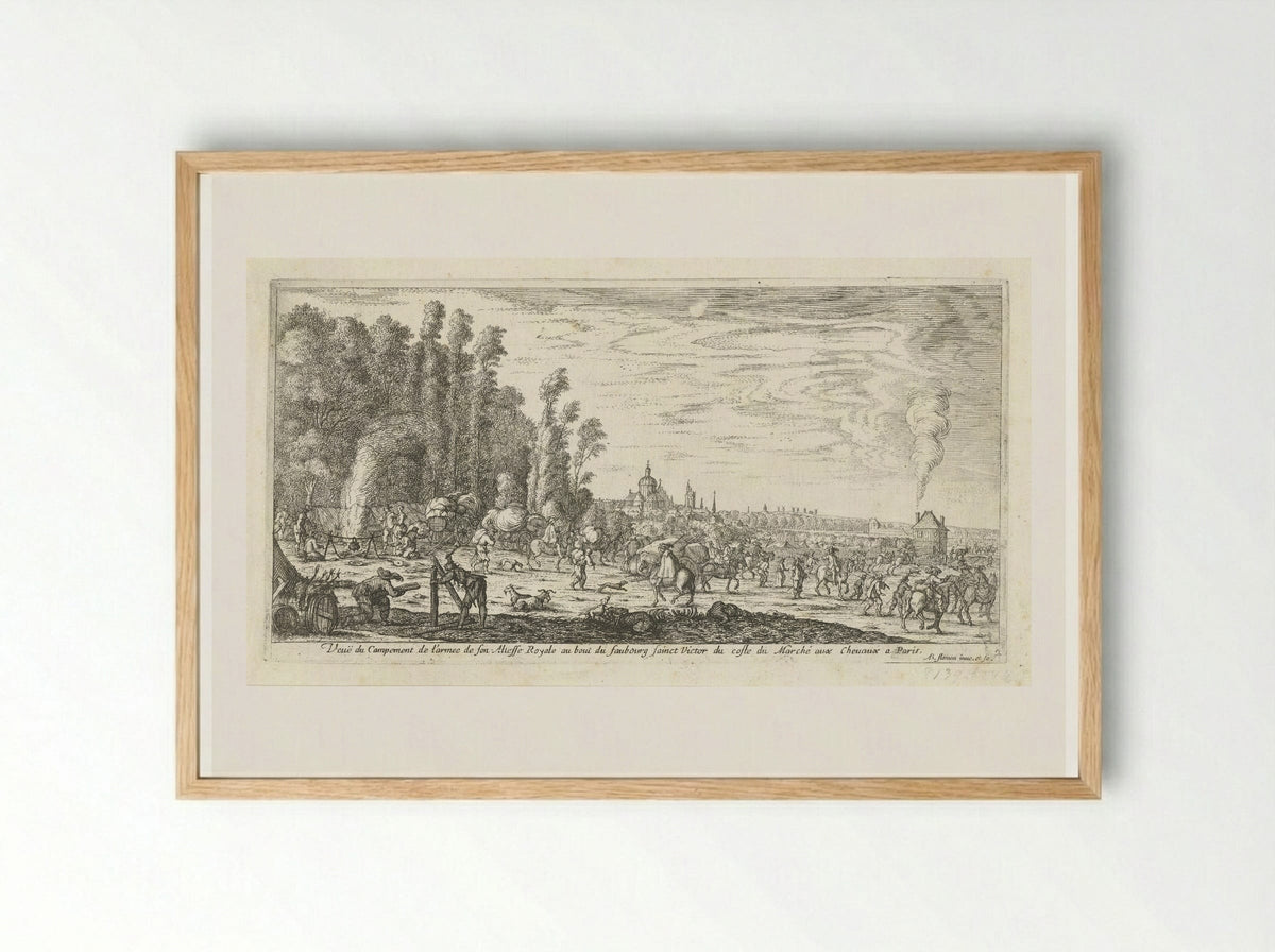 Veuë du Campement de l'armee - Albert Flamen - Framed Print Wood