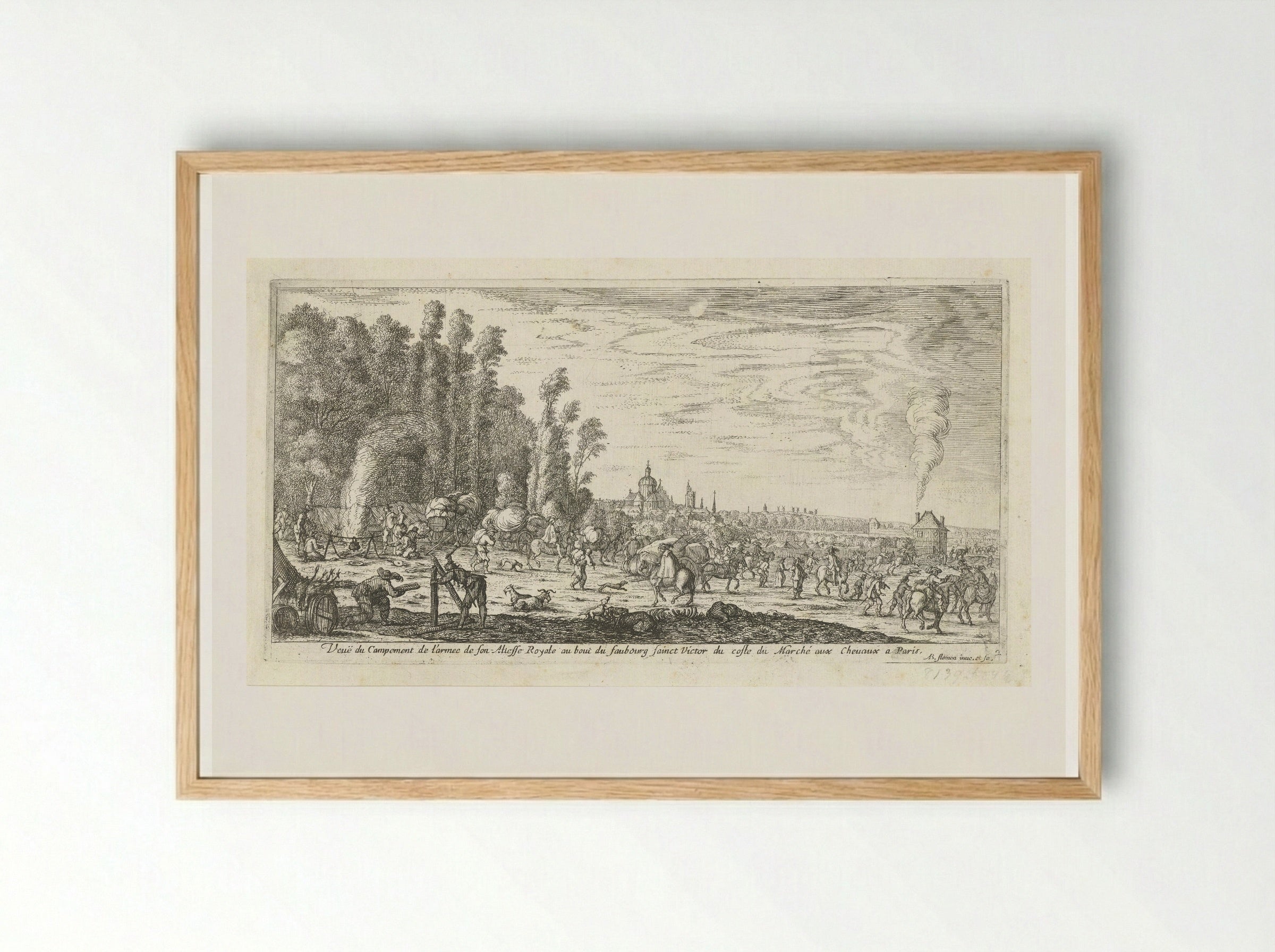 Veuë du Campement de l'armee - Albert Flamen - Framed Print Wood