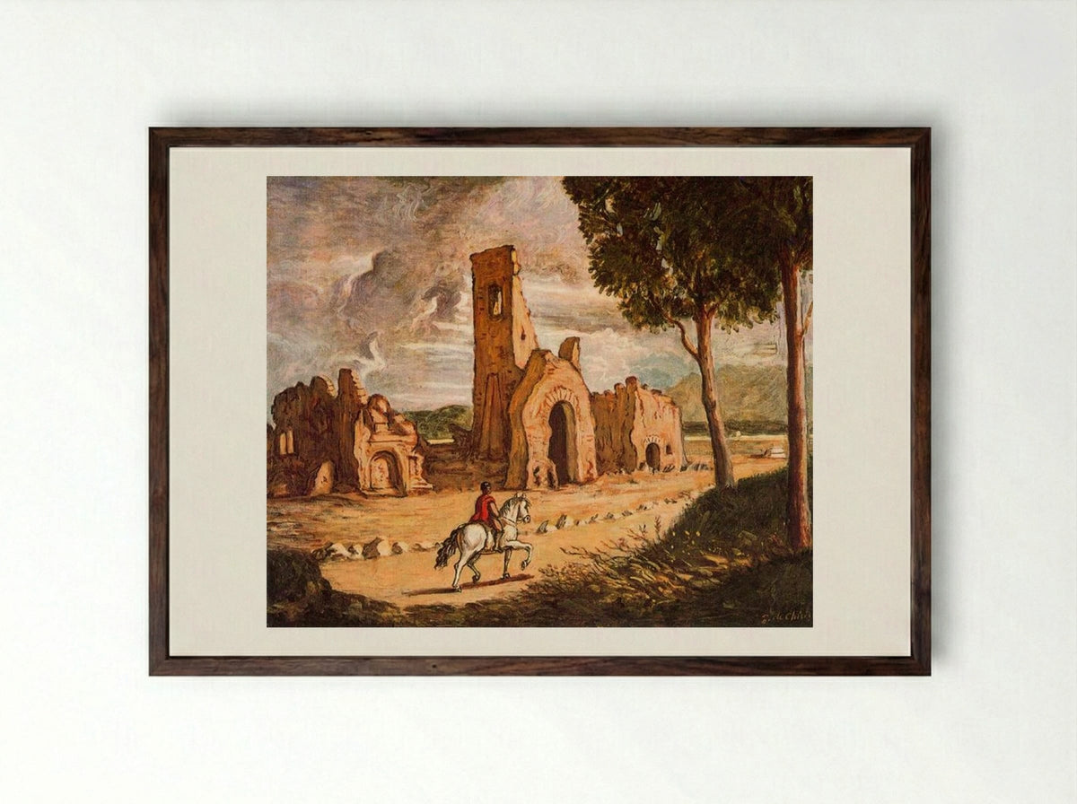 Via Appia - Giorgio de Chirico - Framed Print Dark Wood