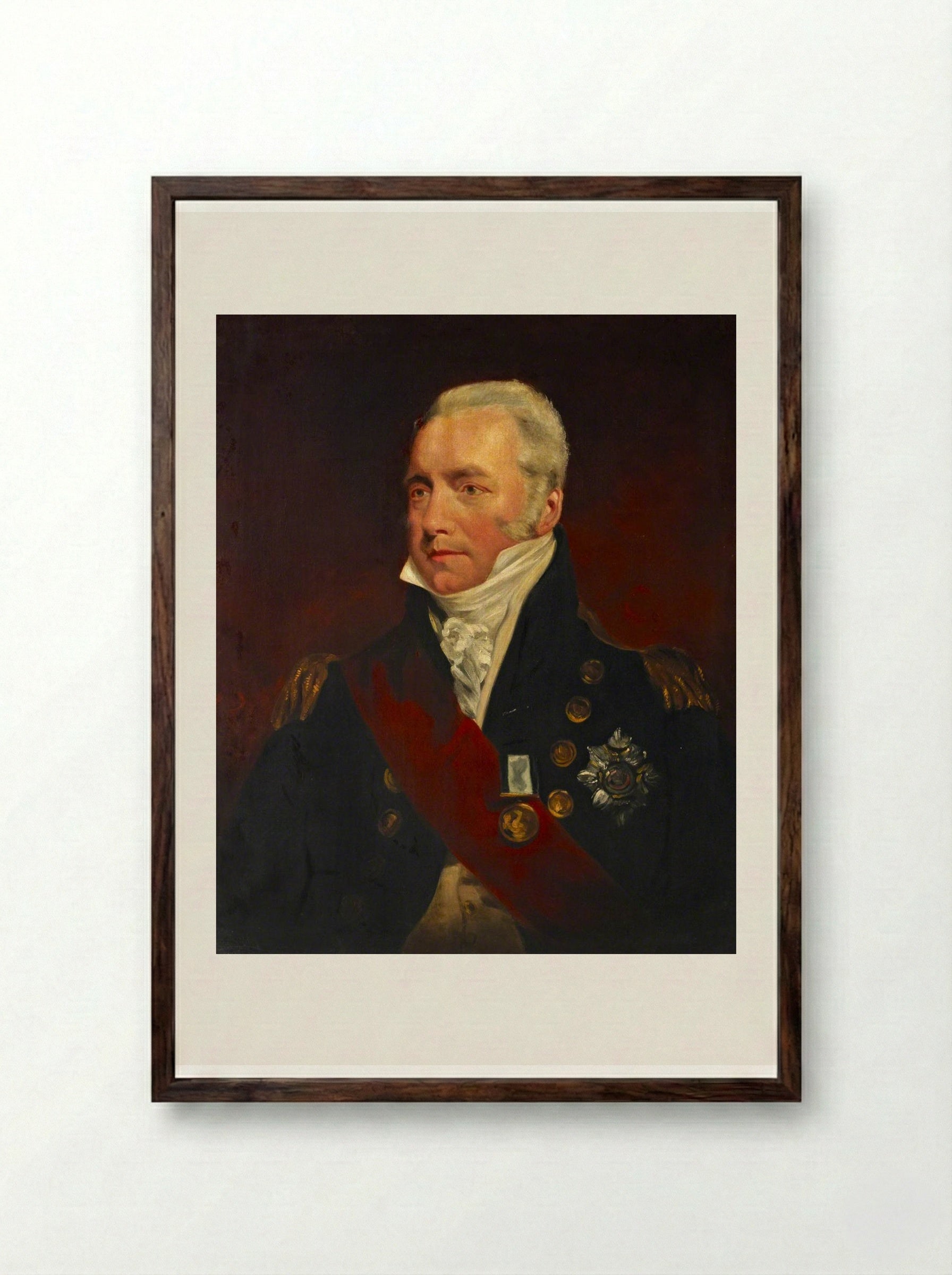Vice-Admiral Sir Richard Goodwin Keats - John Jackson - Framed Print Dark Wood