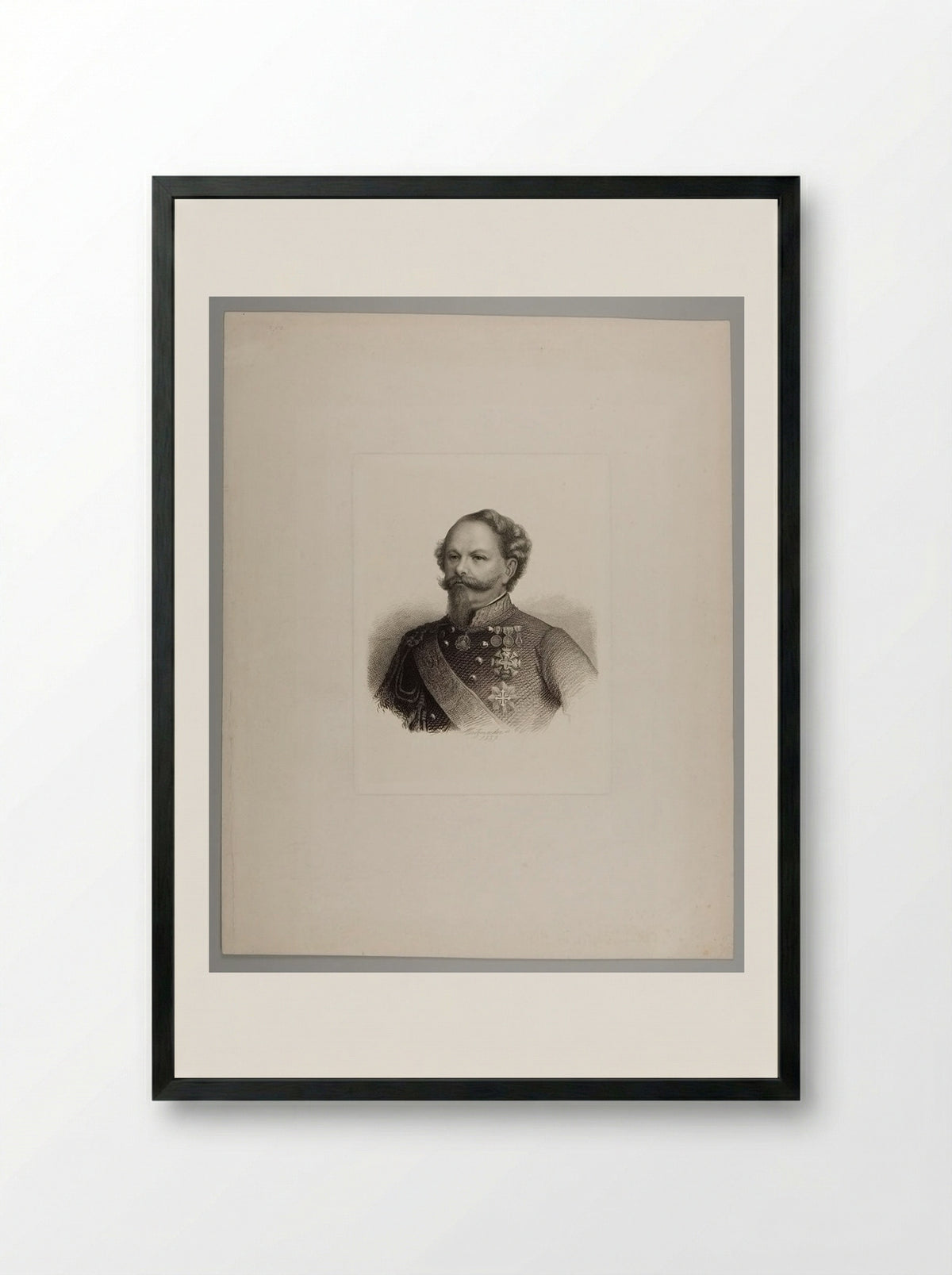 Victor Emmanuel II - Pierre Guillaume Metzmacher - Framed Print Black