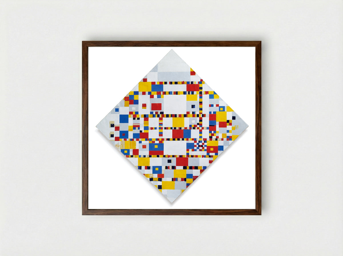 Victory Boogie Woogie - Piet Mondrian - Framed Print Dark Wood