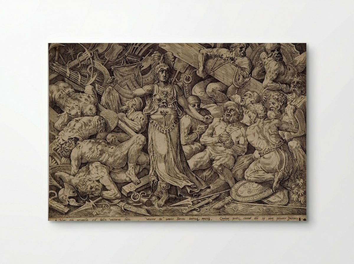 Victory Surrounded by Corpses, Prisoners, and Trophies - Frans Floris - Poster