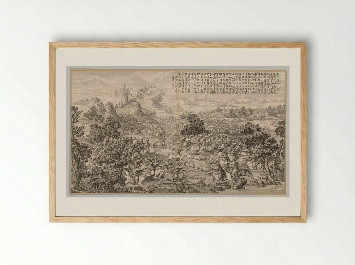 Victory at Heluo Heshi - Jean Denis Attiret - Framed Print Wood
