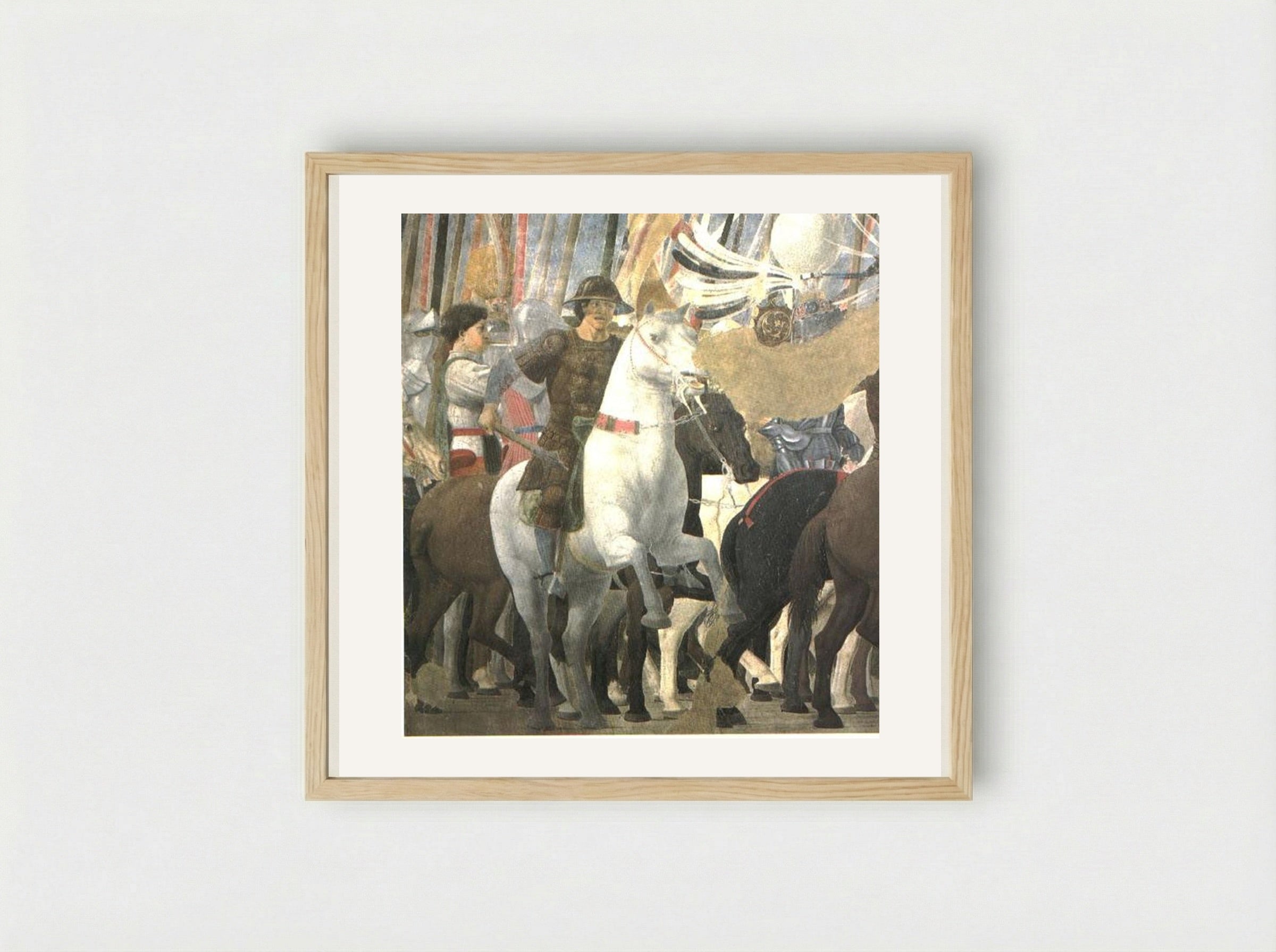 Victory of Constantine at the Battle of the Milvian Bridge - Piero della Francesca - Framed Print Wood