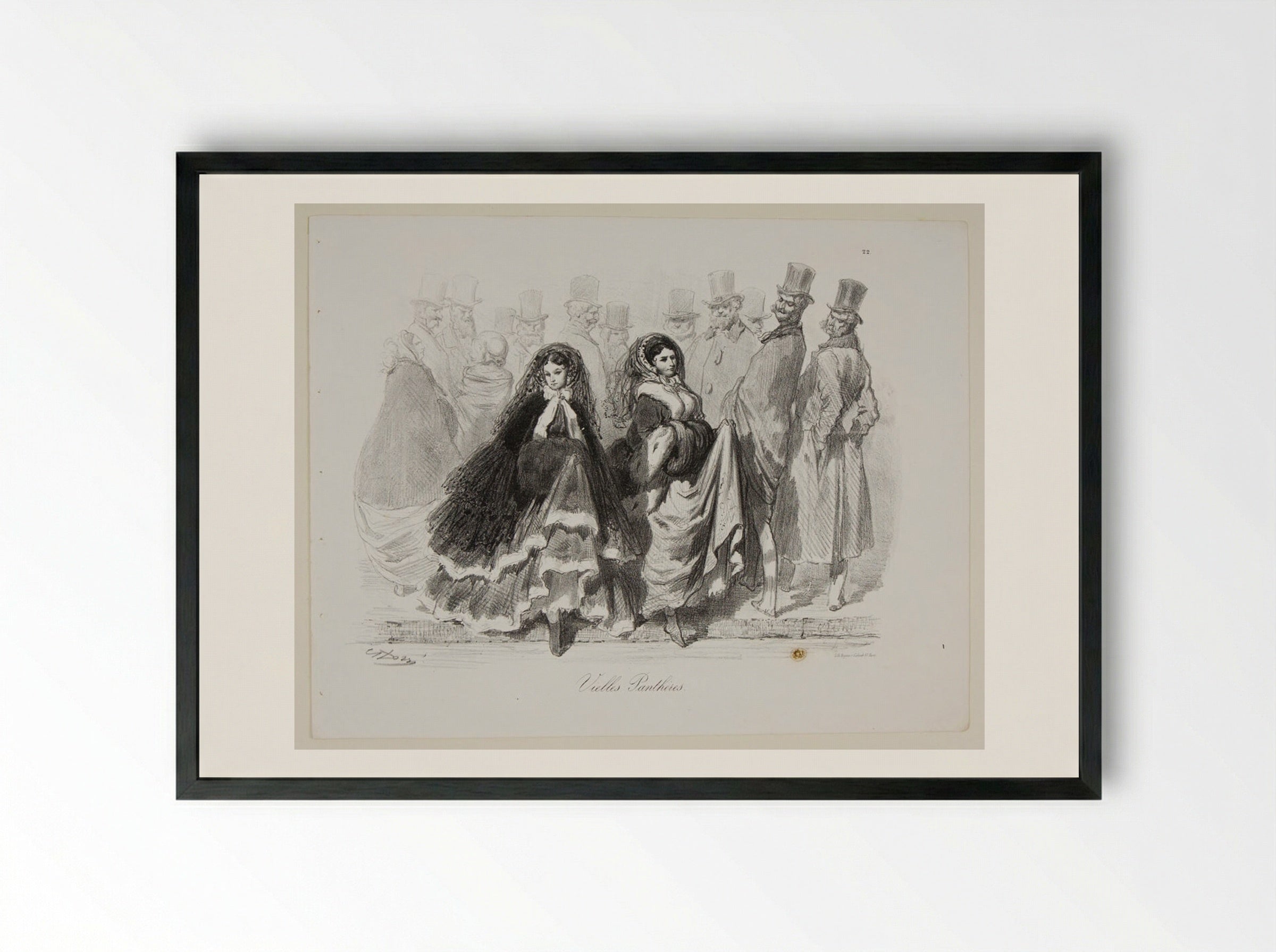 Vielles Panthères (Elderly Panthers) - Gustave Doré - Framed Print Black