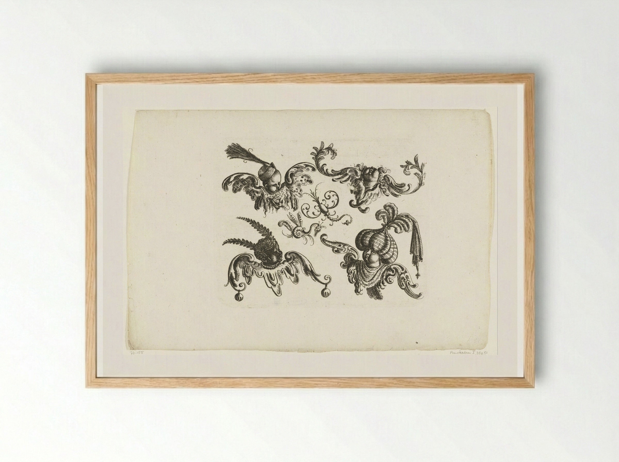 Vier cherubijntjes (Four Cherubs) - Christoph Jamnitzer - Framed Print Wood