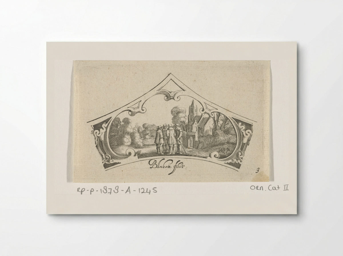 Vier converserende mannen - Claes Jansz. Visscher (II) - Poster