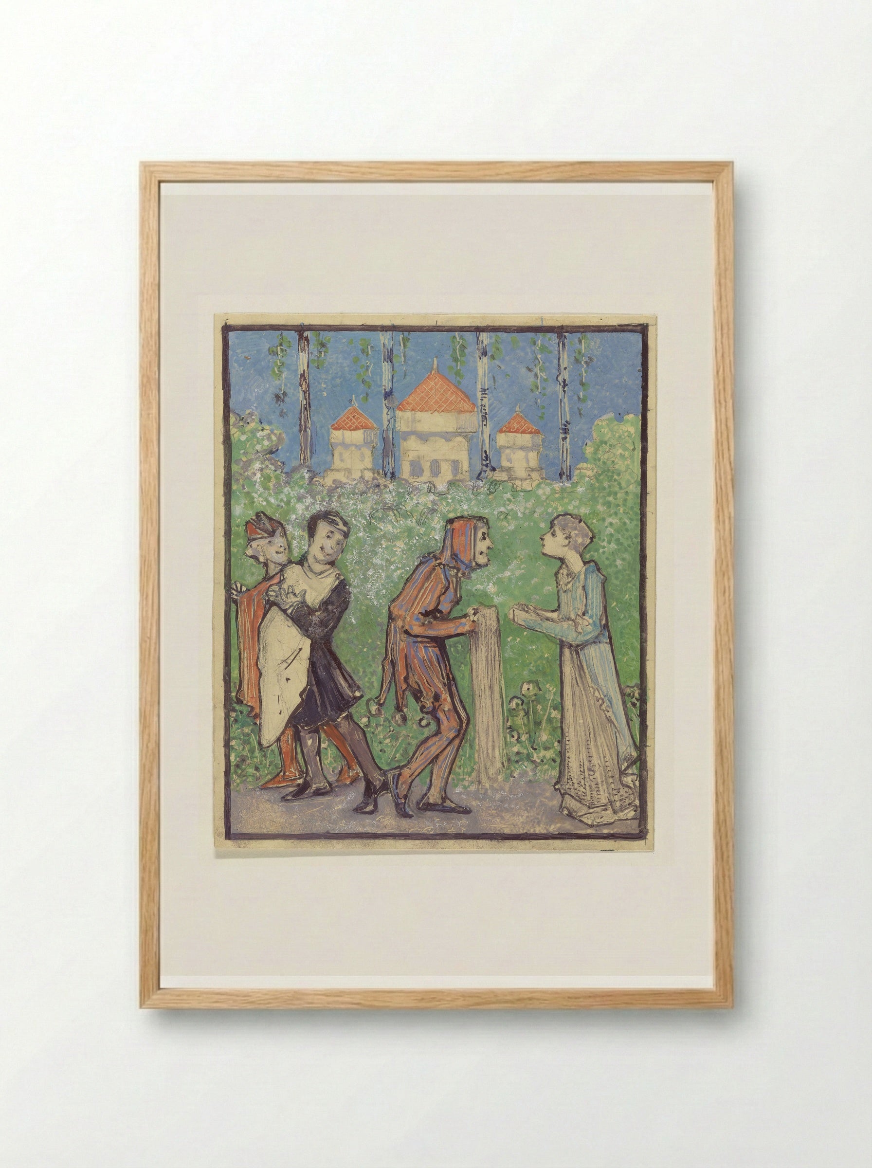 Vier figuren (Four Figures) - Bernard Willem Wierink - Framed Print Wood