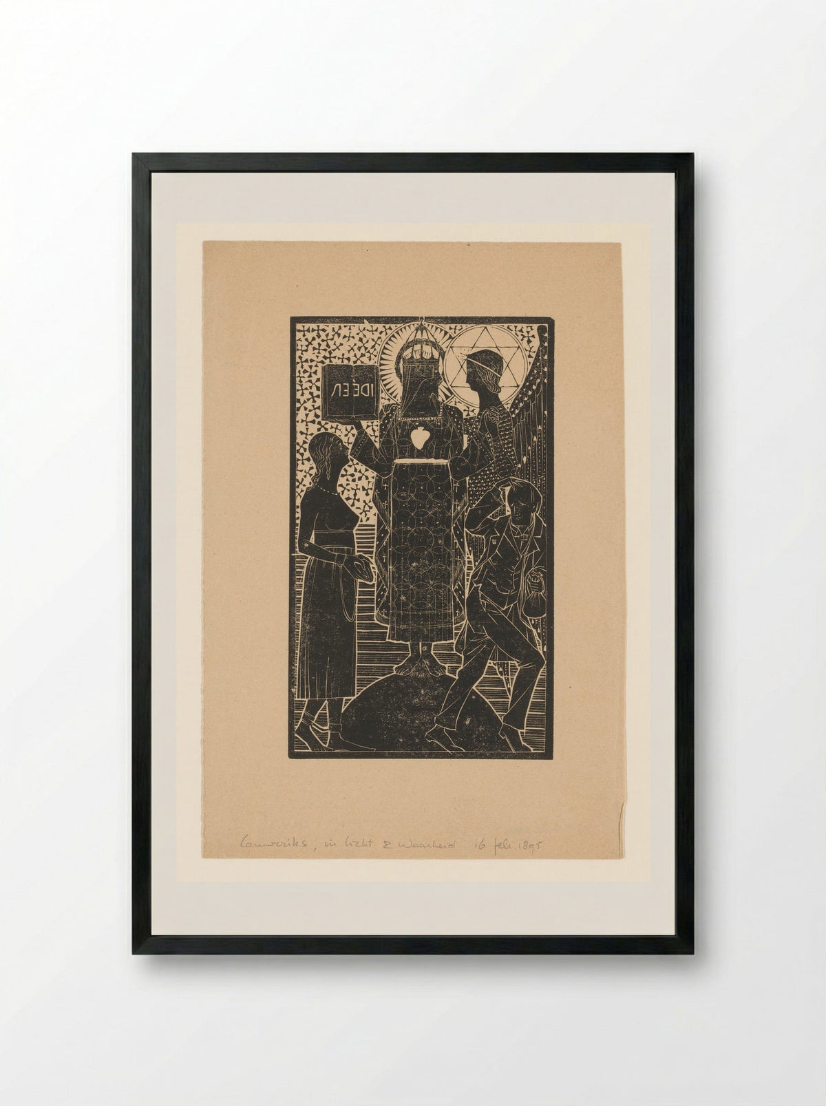 Vier figuren (In Licht en Waarheid) - Mathieu Lauweriks - Framed Print Black