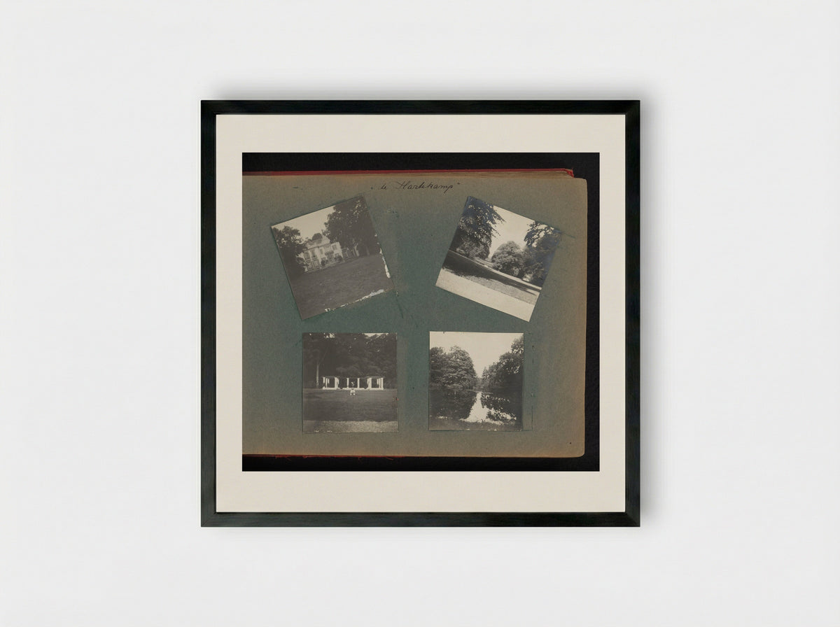 Vier gezichten op de Hartekamp en het omliggende landgoed, in Heemstede - Charlotte Alida Boelen-Matthes - Framed Print Black