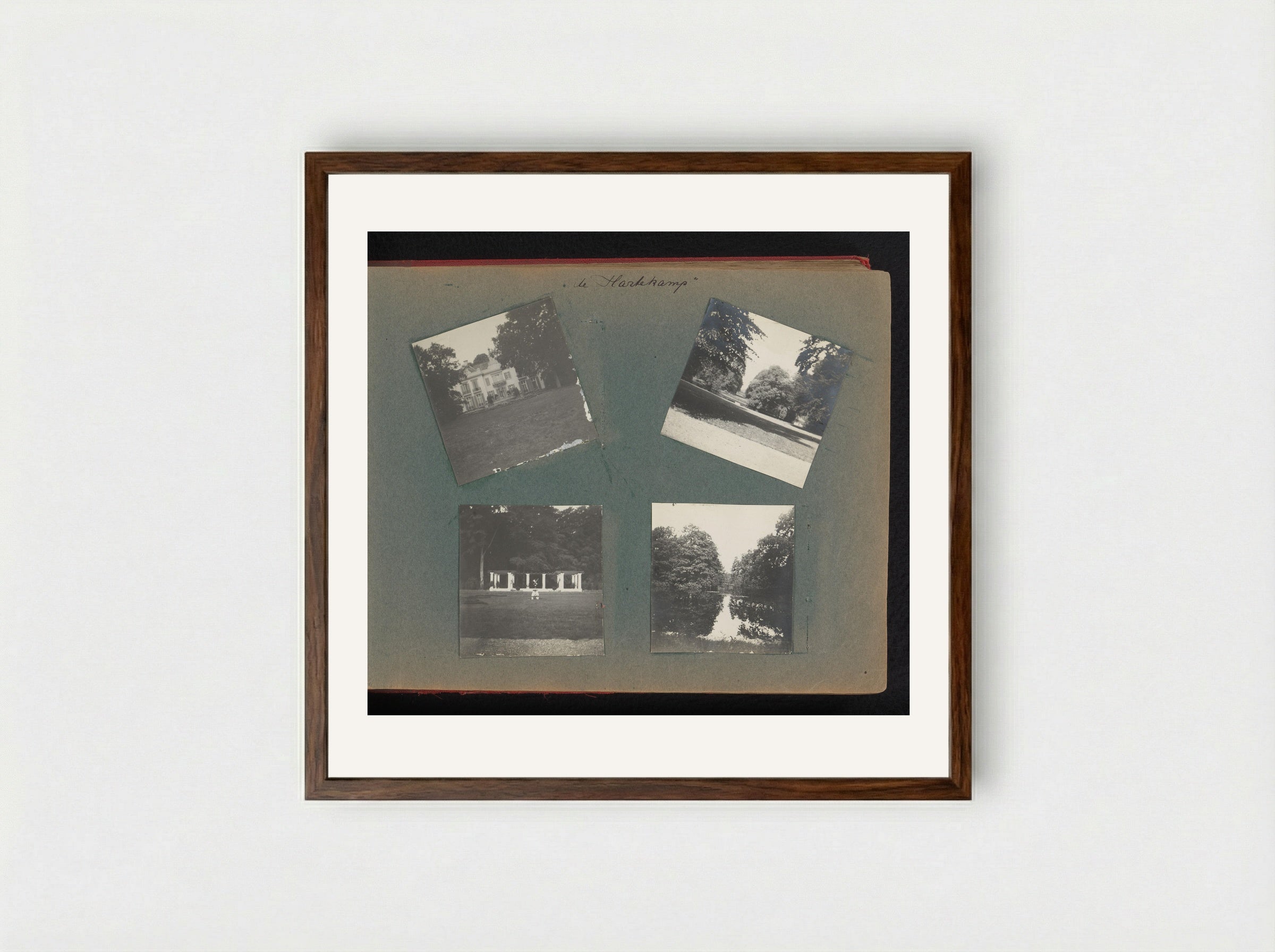 Vier gezichten op de Hartekamp en het omliggende landgoed, in Heemstede - Charlotte Alida Boelen-Matthes - Framed Print Dark Wood