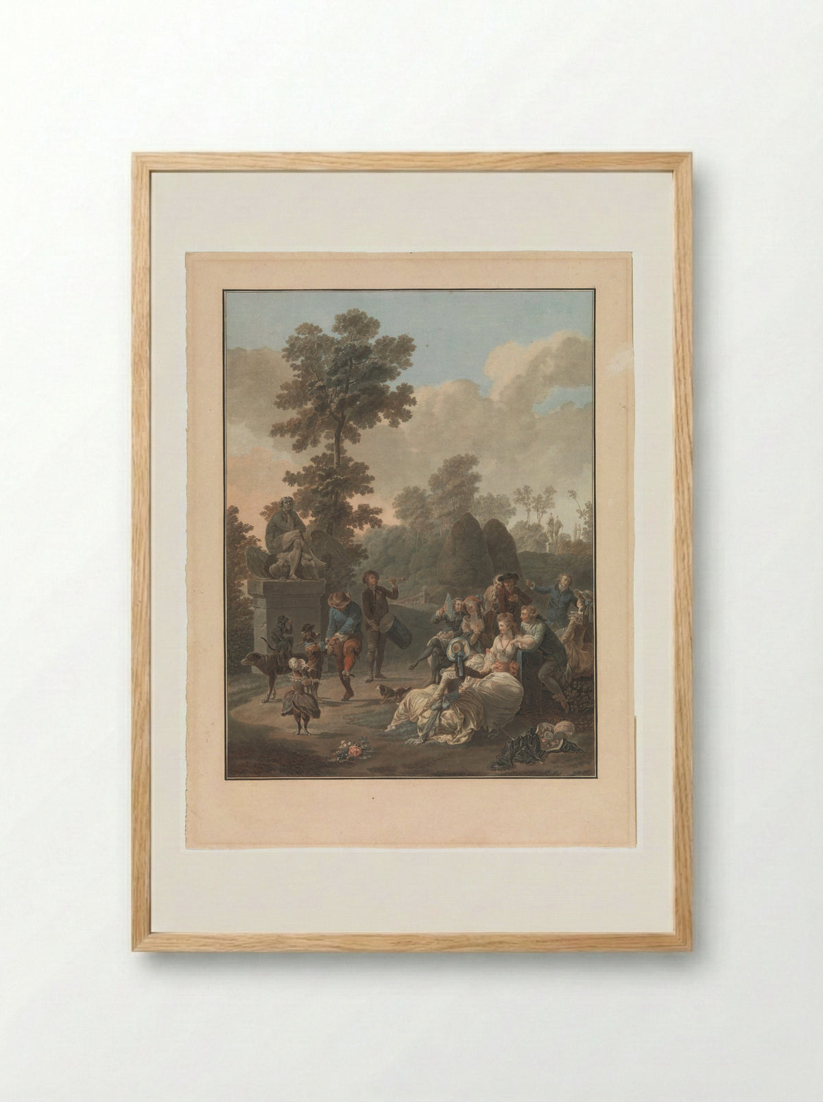 Vier scènes uit het dorpsleven - Charles Melchior Descourtis - Framed Print Wood
