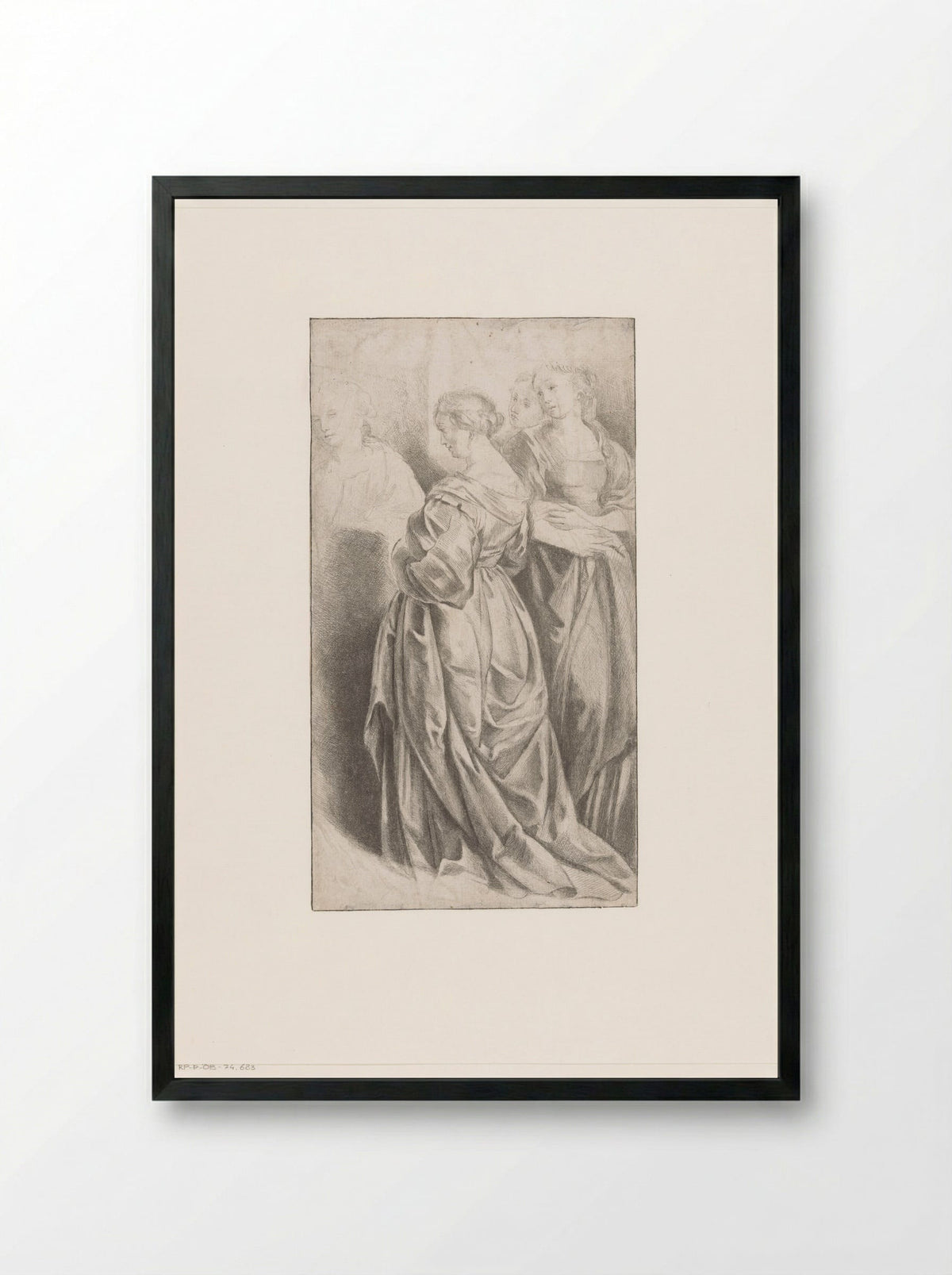 Vier staande vrouwen - Claude Henri Watelet - Framed Print Black